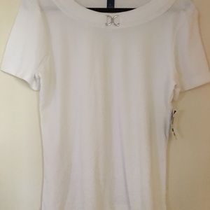 NWT Karen Scott Embellished Tee